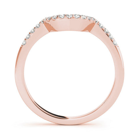Rose gold Pavé Round Diamond Contour Band with U-Prong Setting