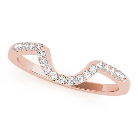Rose gold Pavé Round Diamond Contour Band with U-Prong Setting