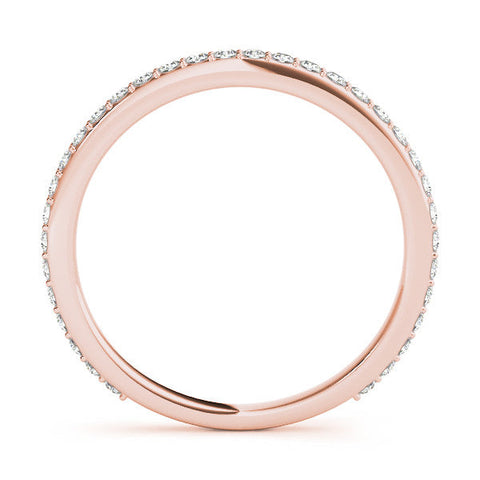 Rose gold Pavé Round Diamond Eternity Band with Shared Prong Setting