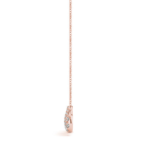 Rose gold Pavé Round Diamond Infinity Pendant with Prong Setting