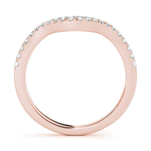 Rose gold Pavé Round Diamond Infinity Twist Band with Shared Prong Setting