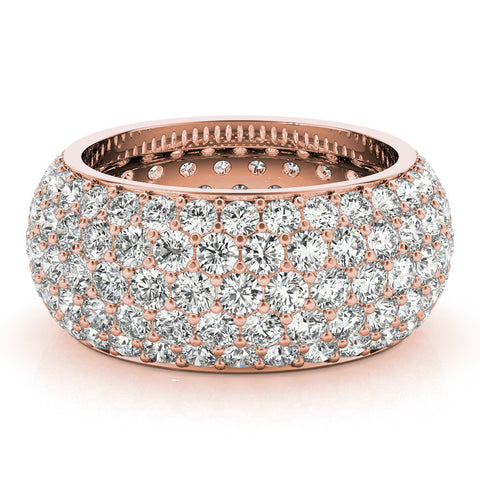 Rose gold Pavé Round Diamond Wide Band with Micro-Prong Setting
