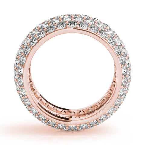 Rose gold Pavé Round Diamond Wide Band with Micro-Prong Setting