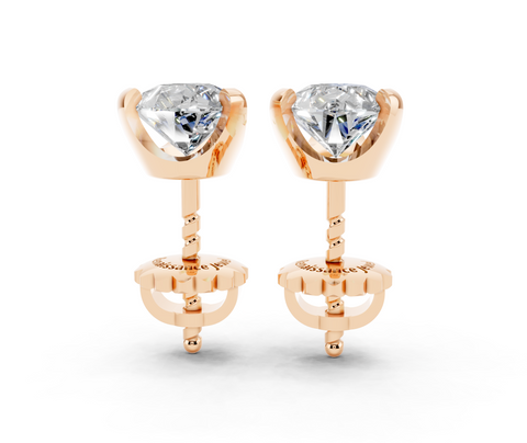 Rose gold Pear Brilliant Diamond Stud Earrings