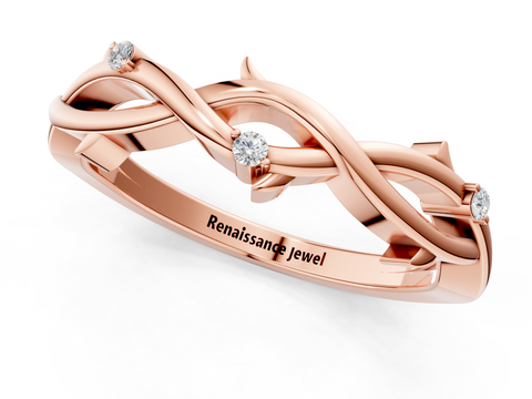 Rose gold Prong Set Round Diamond Twist Band