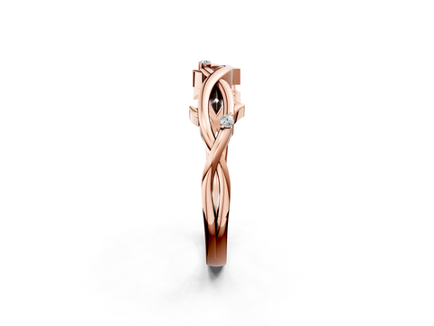 Rose gold Prong Set Round Diamond Twist Band