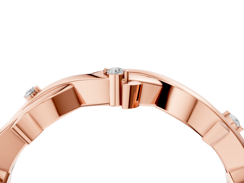 Rose gold Prong Set Round Diamond Twist Band