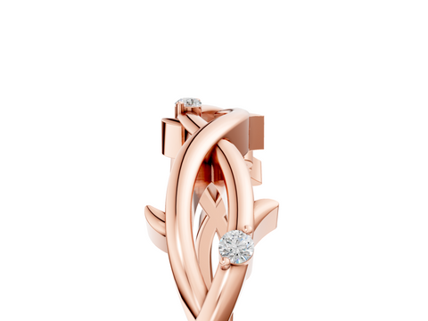 Rose gold Prong Set Round Diamond Twist Band