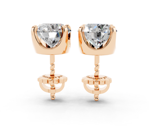 Rose gold Round Brilliant Diamond Stud Earrings