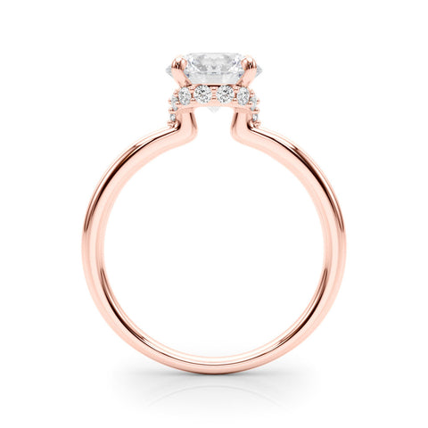 Rose gold Round Brilliant Solitaire Engagement Ring with Six-Prong Setting and Classic Band