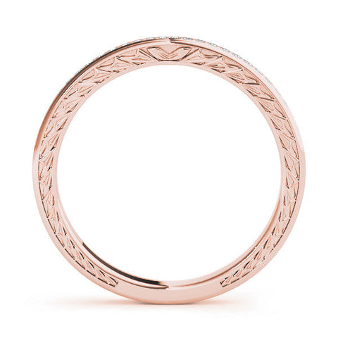 Rose gold Round Cut Diamond Pavé Eternity Band with Channel Setting