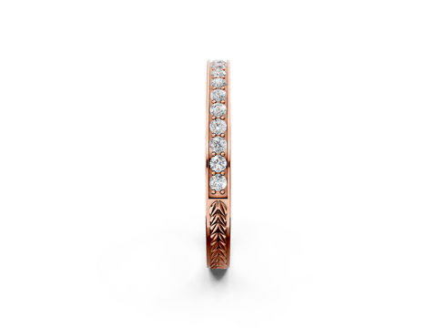 Rose gold Round Cut Diamond Pavé Eternity Band with Channel Setting