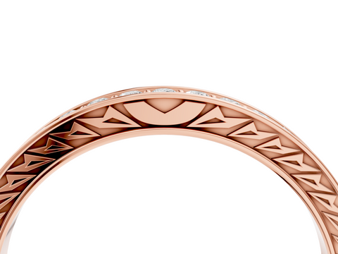 Rose gold Round Cut Diamond Pavé Eternity Band with Channel Setting