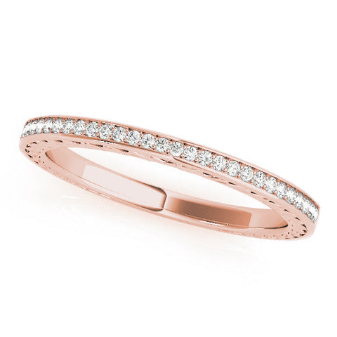 Rose gold Round Cut Diamond Pavé Eternity Band with Channel Setting