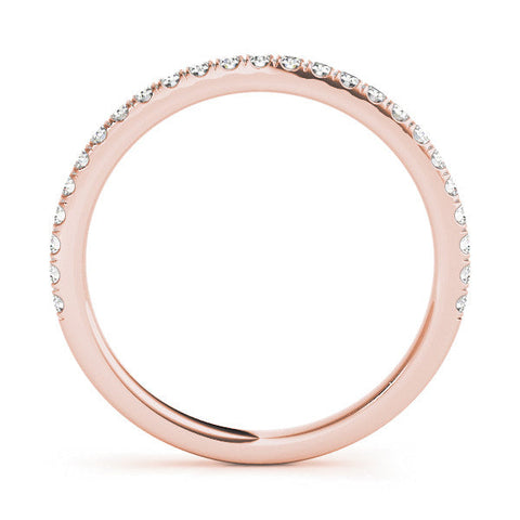 Rose gold Round Cut Diamond Pavé Eternity Band with Shared Prong Setting