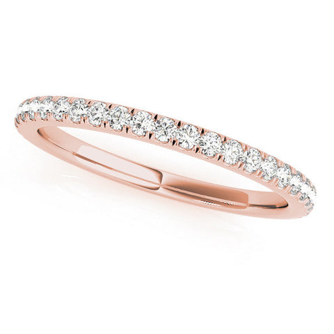 Rose gold Round Cut Diamond Pavé Eternity Band with Shared Prong Setting
