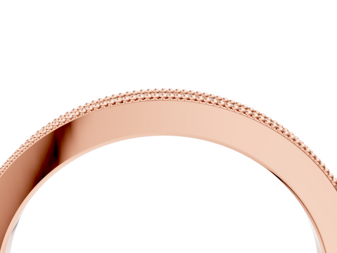 Rose gold Round Cut Diamond Pavé Set Milgrain Edge Eternity Band