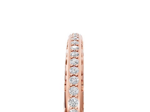 Rose gold Round Diamond Channel Set Eternity Band with Filigree Detailing