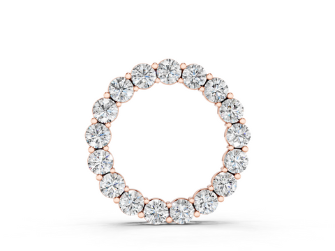 Rose gold Round Diamond Circle Pendant with Prong Setting