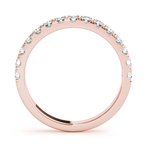 Rose gold Round Diamond Classic Half Eternity Band with Shared Prong Setting