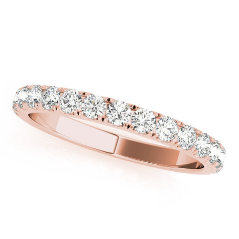 Rose gold Round Diamond Classic Half Eternity Band with Shared Prong Setting