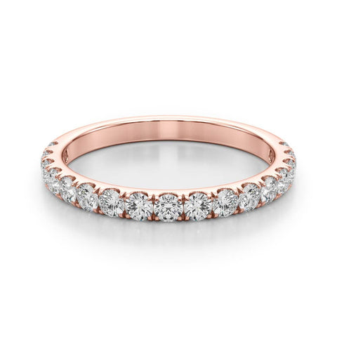 Rose gold Round Diamond Eternity Band with Prong Setting