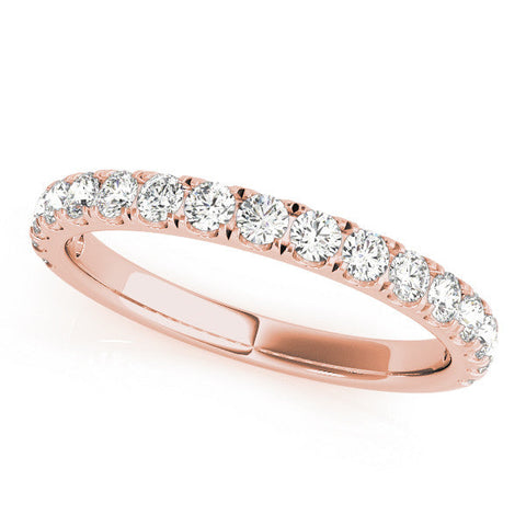 Rose gold Round Diamond Eternity Band with Prong Setting