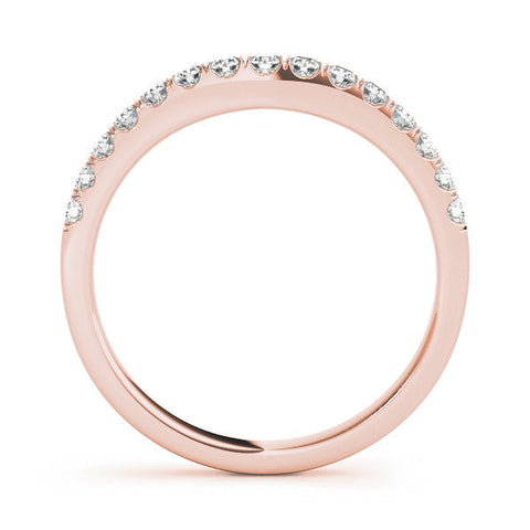 Rose gold Round Diamond Half Eternity Band with Pavé Setting