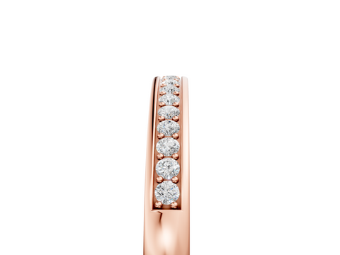 Rose gold Round Diamond Half Eternity Pavé Band