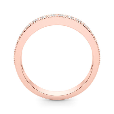 Rose gold Round Diamond Milgrain Pavé Eternity Band