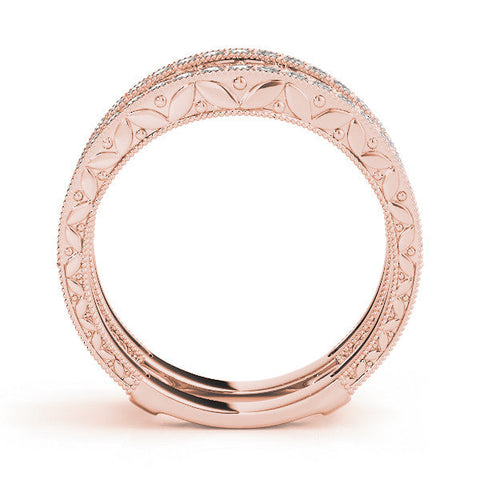 Rose gold Round Diamond Milgrain Pave Eternity Band with Channel Setting