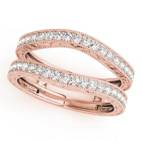 Rose gold Round Diamond Milgrain Pave Eternity Band with Channel Setting