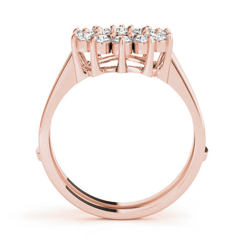 Rose gold Round Diamond Open Circle Split Shank Prong Setting Ring