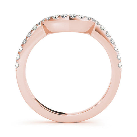 Rose gold Round Diamond Pavé Curved Eternity Band