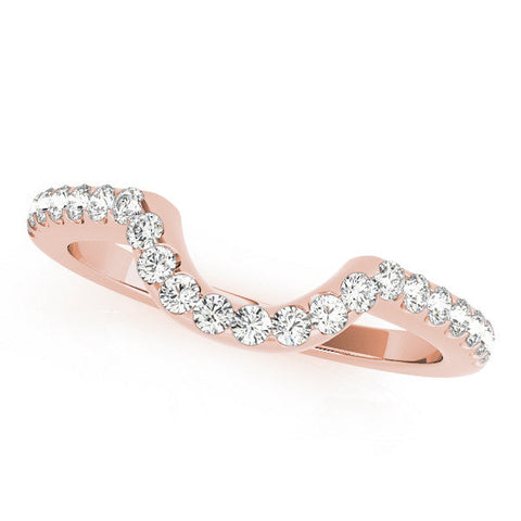Rose gold Round Diamond Pavé Curved Eternity Band