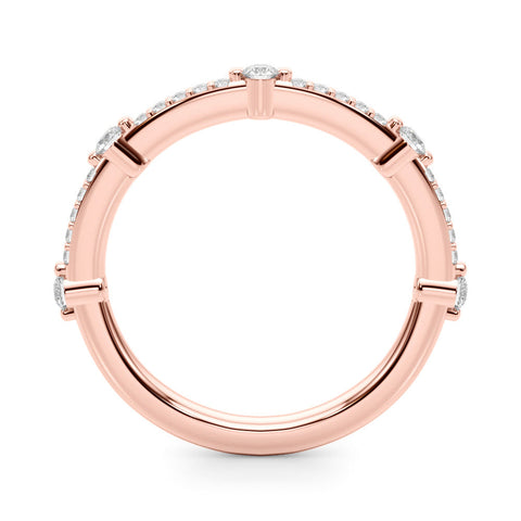 Rose gold Round Diamond Pavé Eternity Band with Prong Setting