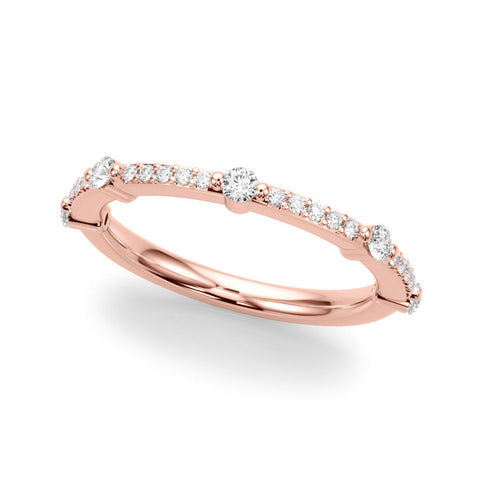 Rose gold Round Diamond Pavé Eternity Band with Prong Setting