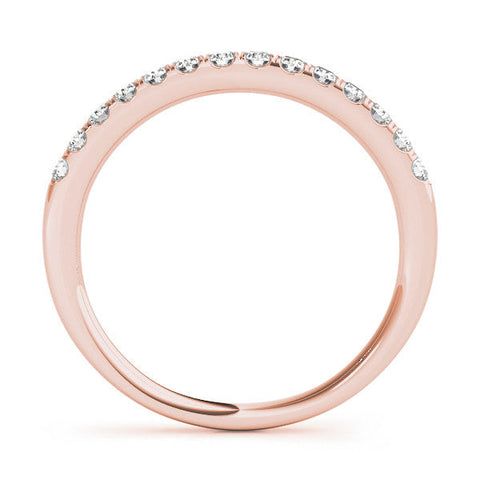 Rose gold Round Diamond Pavé Eternity Band with Shared Prong Setting