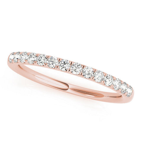 Rose gold Round Diamond Pavé Eternity Band with Shared Prong Setting