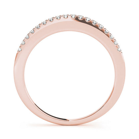 Rose gold Round Diamond Pavé Eternity Band with U-Prong Setting