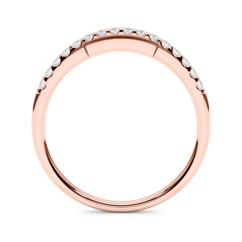 Rose gold Round Diamond Pavé Half-Eternity Band with Shared Prong Setting