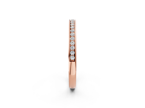 Rose gold Round Diamond Pavé Set Eternity Band with Channel Setting