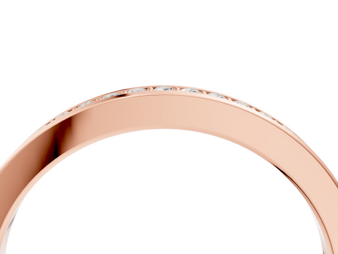 Rose gold Round Diamond Pavé Set Eternity Band with Channel Setting