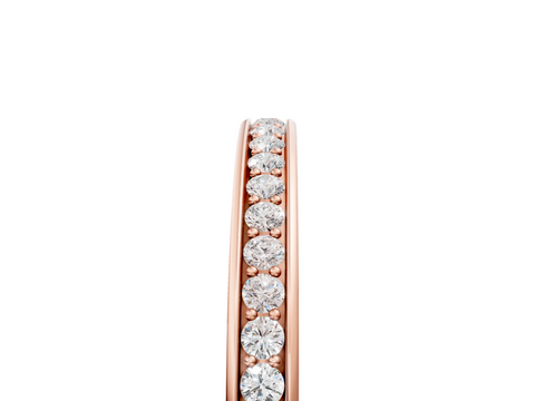 Rose gold Round Diamond Pavé Set Eternity Band with Channel Setting