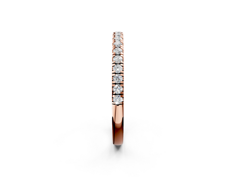 Rose gold Round Diamond Pavé Set Half Eternity Band with Shared Prong Setting