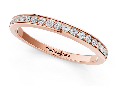 Rose gold Round Diamond Pavé Set Half-Eternity Band