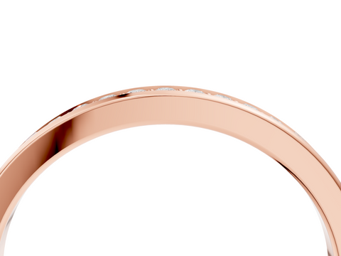 Rose gold Round Diamond Pavé Set Half-Eternity Band