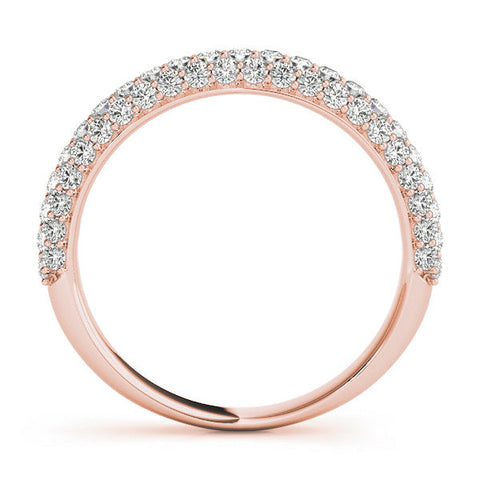 Rose gold Round Diamond Pave Eternity Band with Shared Prong Setting