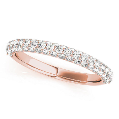Rose gold Round Diamond Pave Eternity Band with Shared Prong Setting