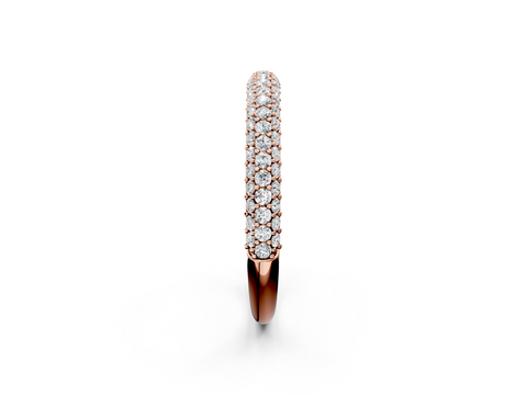 Rose gold Round Diamond Pave Set Eternity Band with Shared Prong Setting